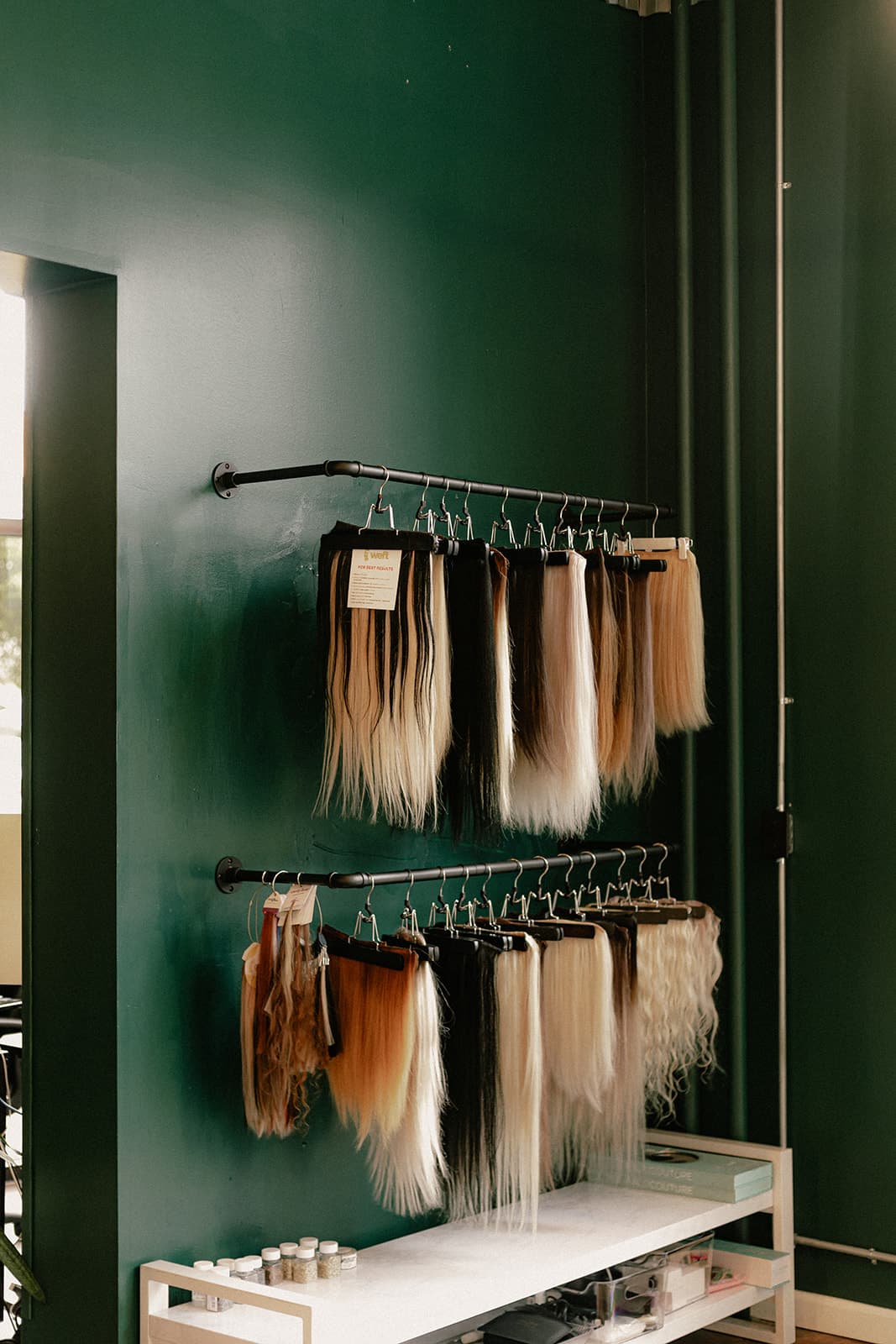 Hair extension color and texture options displayed at Hair Mafia
